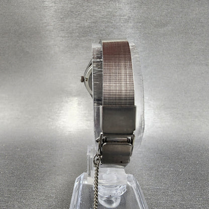 VTG Seiko Watch Women 24mm Blue Dial Silver Tone Daydate Round 79030020 NewBat7