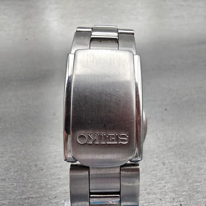 Seiko Watch Men 37mm Black Dial Silver Tone Daydate Round 7N43-9070 New Battery7