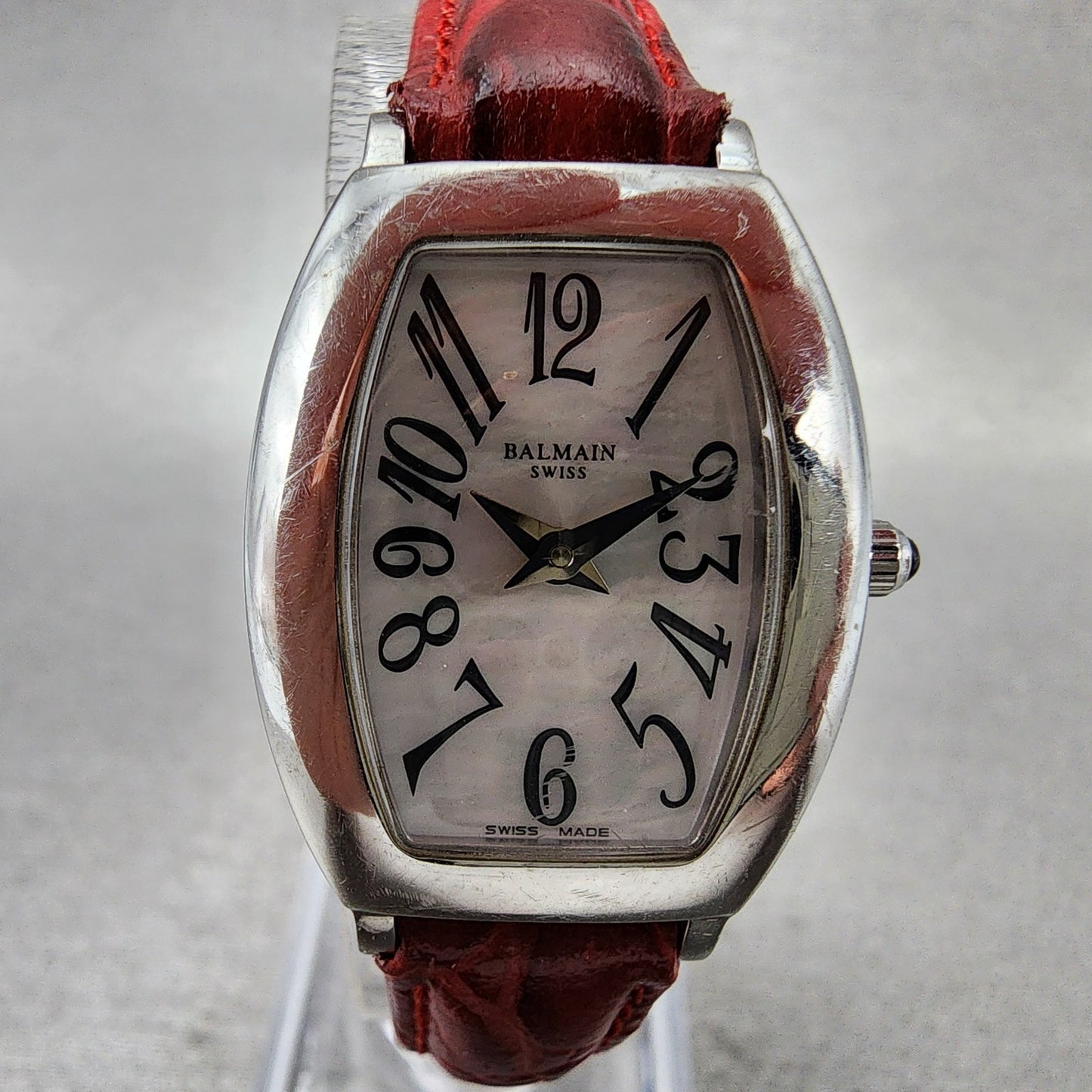 Balmain Watch Women 22mm MOP Dial Silver Tone Rectangle 2491 New Battery1