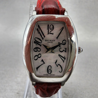 Balmain Watch Women 22mm MOP Dial Silver Tone Rectangle 2491 New Battery1