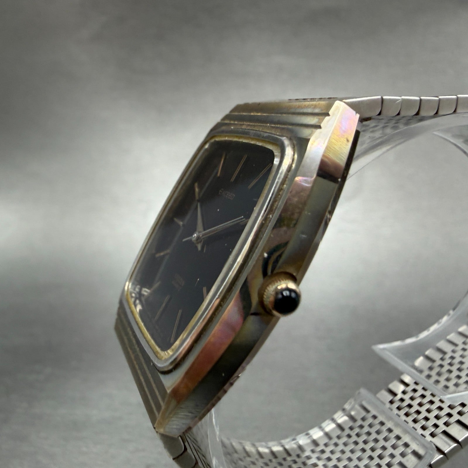 Citizen Exceed Watch Men 31mm Black Dial Gold Tone Date 4-797221 New Battery2