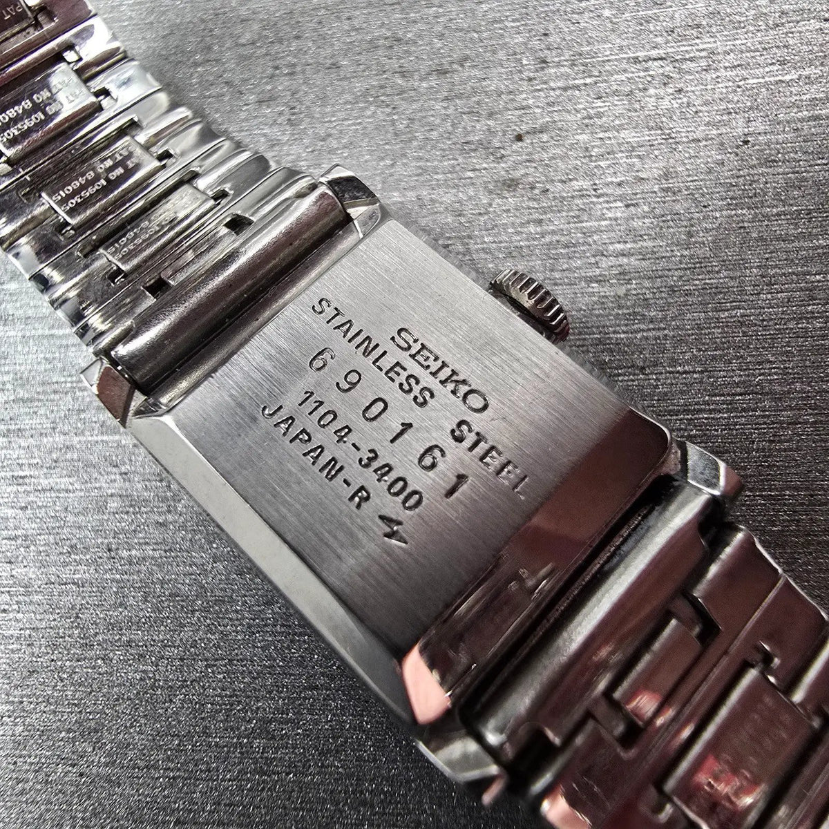 Seiko Tank Watch Women 16mm Silver Dial Silver Rectangle 1104-3400 Manual Wind10