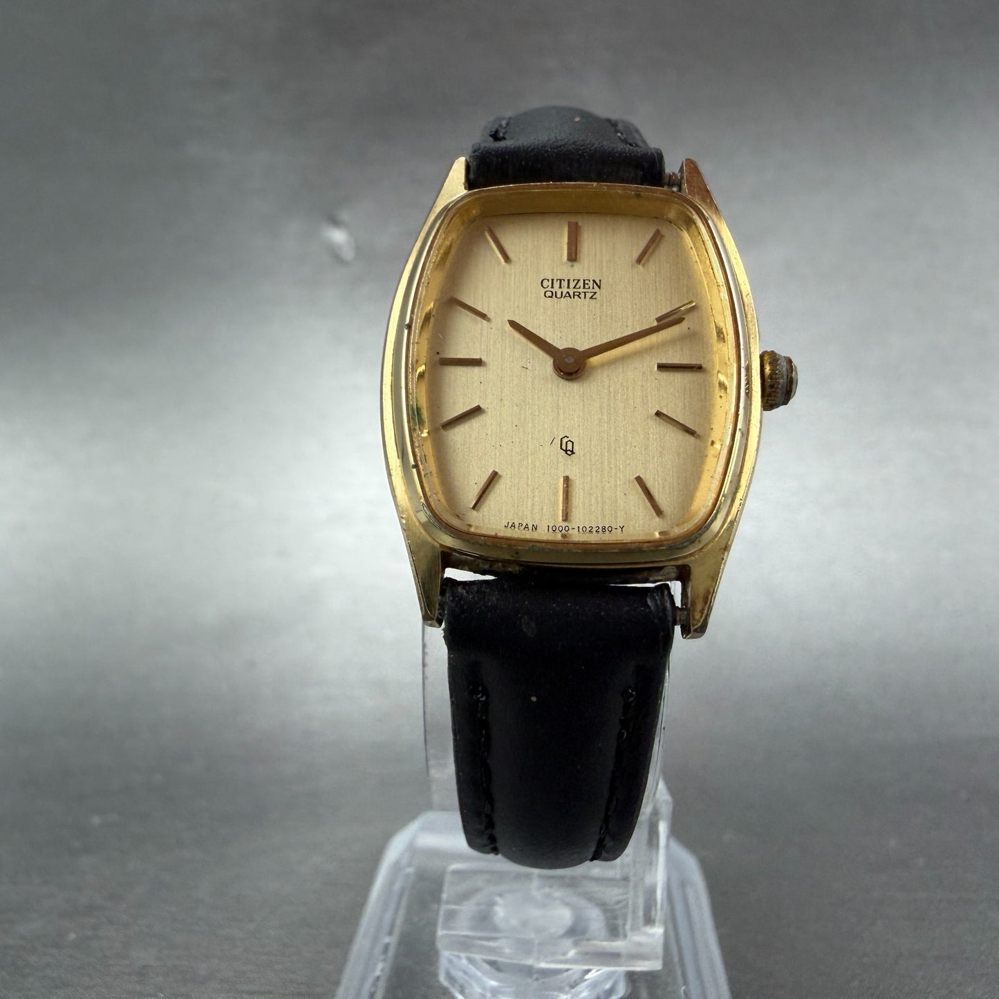 Citizen CQ Tank Watch Women 22mm Champagne Dial Gold Tone Rectangle New Battery5
