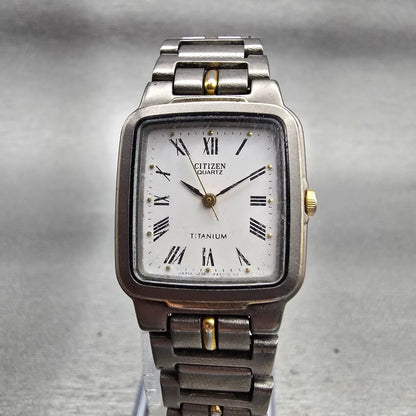 Citizen Tank Watch Women 22mm White Dial Titanium Rectangle 5431-F42341 New Batt0