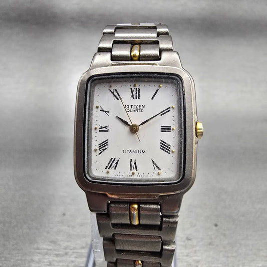 Citizen Tank Watch Women 22mm White Dial Titanium Rectangle 5431-F42341 New Batt0