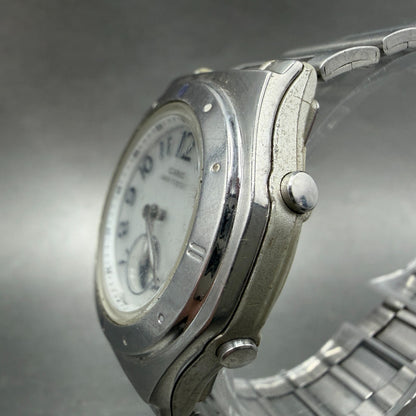 Casio Waveceptor Watch Women 35mm White Dial Silver Tone Analog Digital READ!!!!2