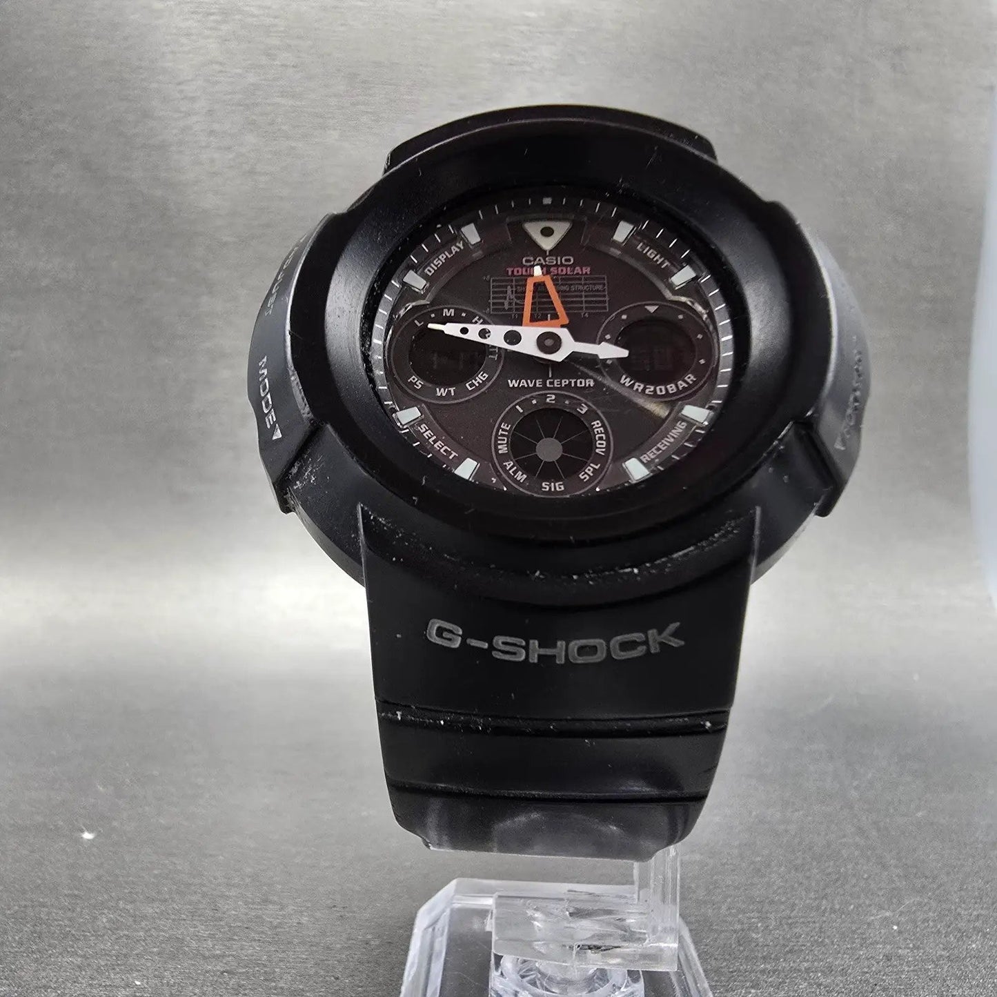 Casio G-Shock AWG-500J Watch Men 48mm Black Dial Black Alarm Chronograph Solar6