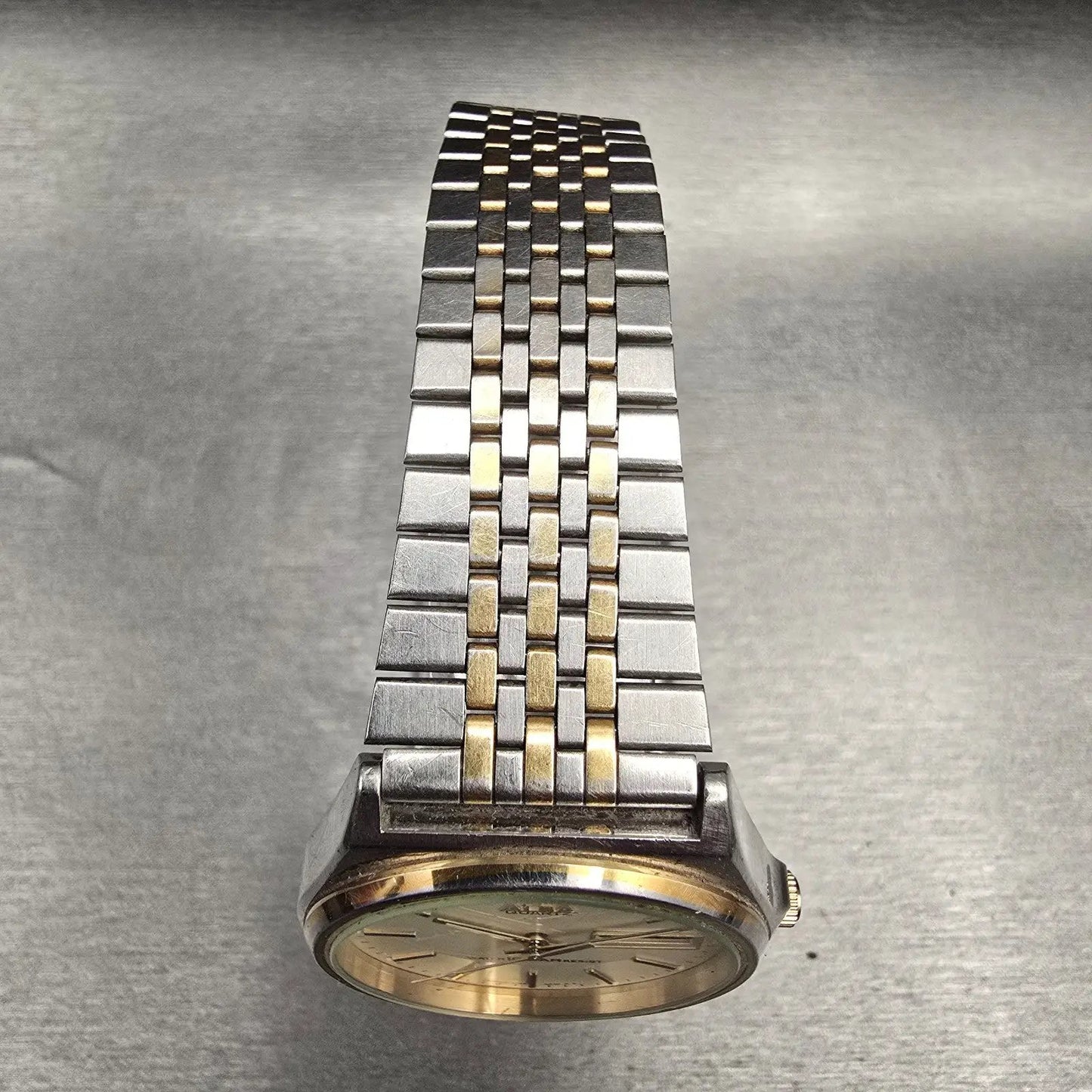 Seiko Alba Watch Men 34mm Ivory Dial Two Tone Daydate Round V743-8A10 New Batt4