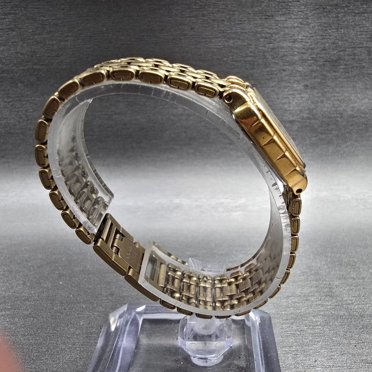 Bulova Tank Watch Women 19mm White Dial Gold Rectangle 97L64 New Battery JP8