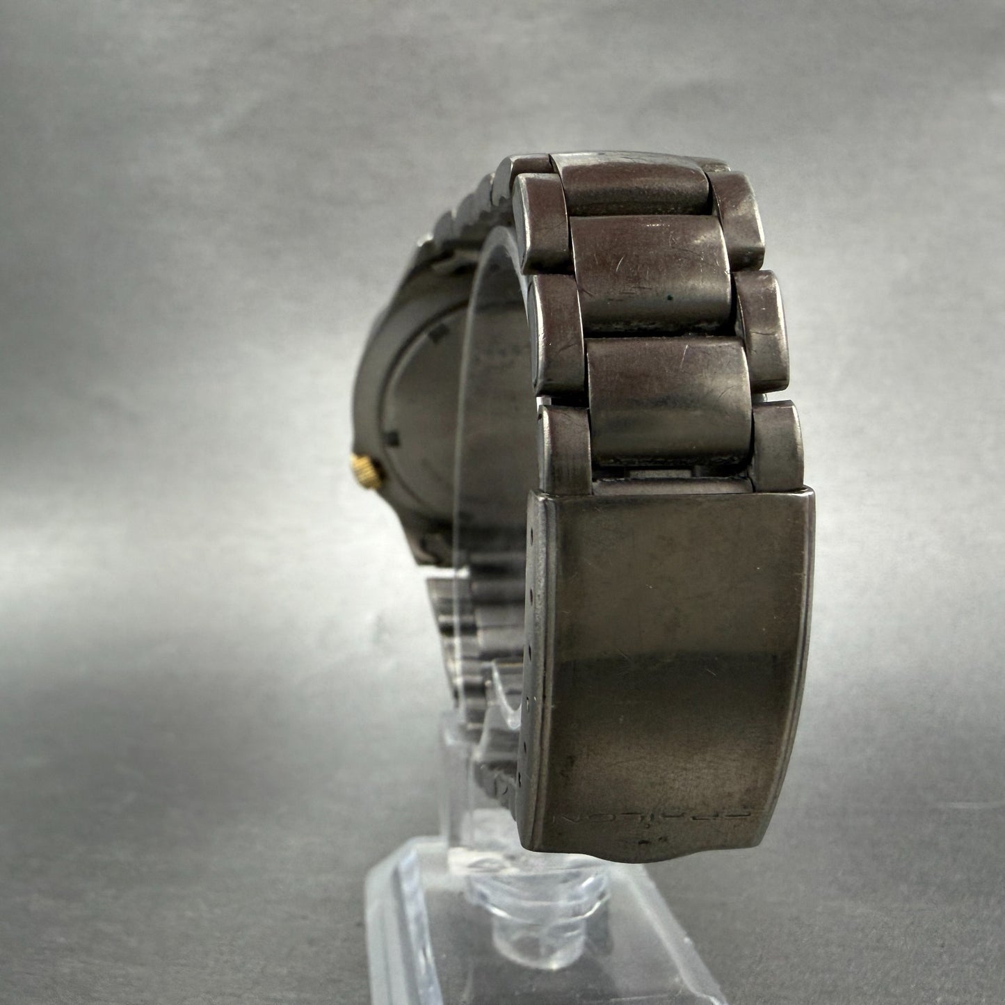 Seiko ALBA Epsilon Dive Watch Men 39mm Black Dial Titanium Daydate Round New Bat7