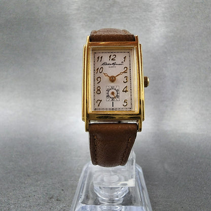 Eddie Bauer Tank Watch Women 19mm White Dial Gold Tone Rectangle New Battery5