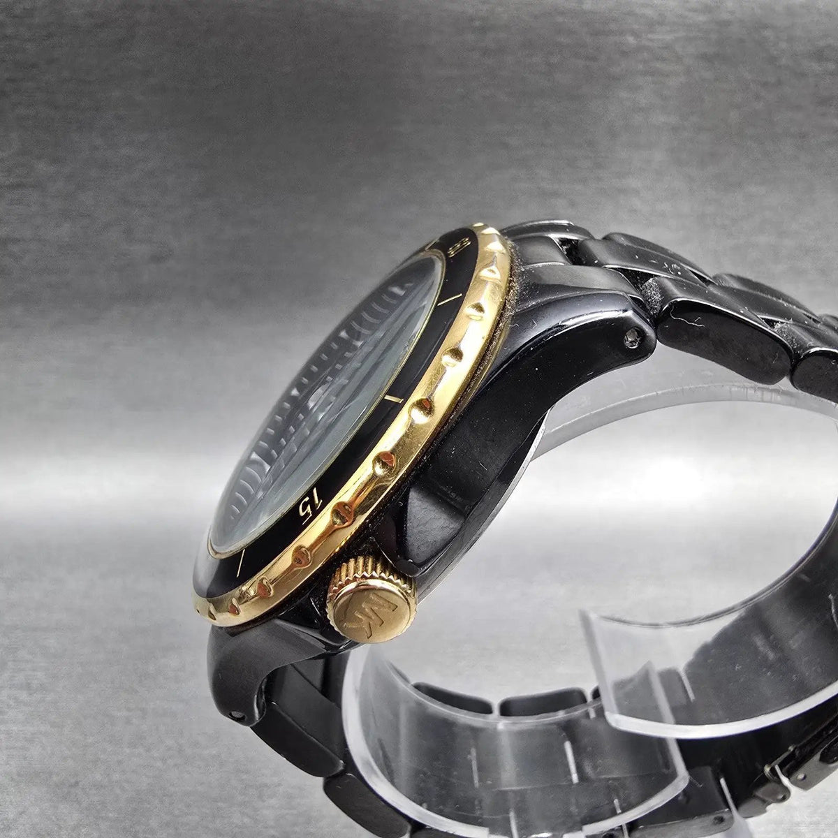 Michael Kors Madison Watch Men 42mm Black Dial Black Date MK-5173 New Battery2