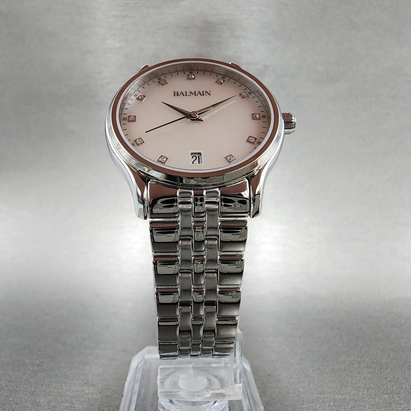 Balmain Classic R Watch Women 32mm MOP Dial Stainless Steel Date Round5