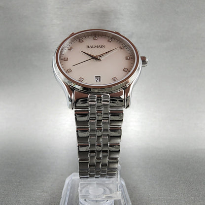 Balmain Classic R Watch Women 32mm MOP Dial Stainless Steel Date Round5
