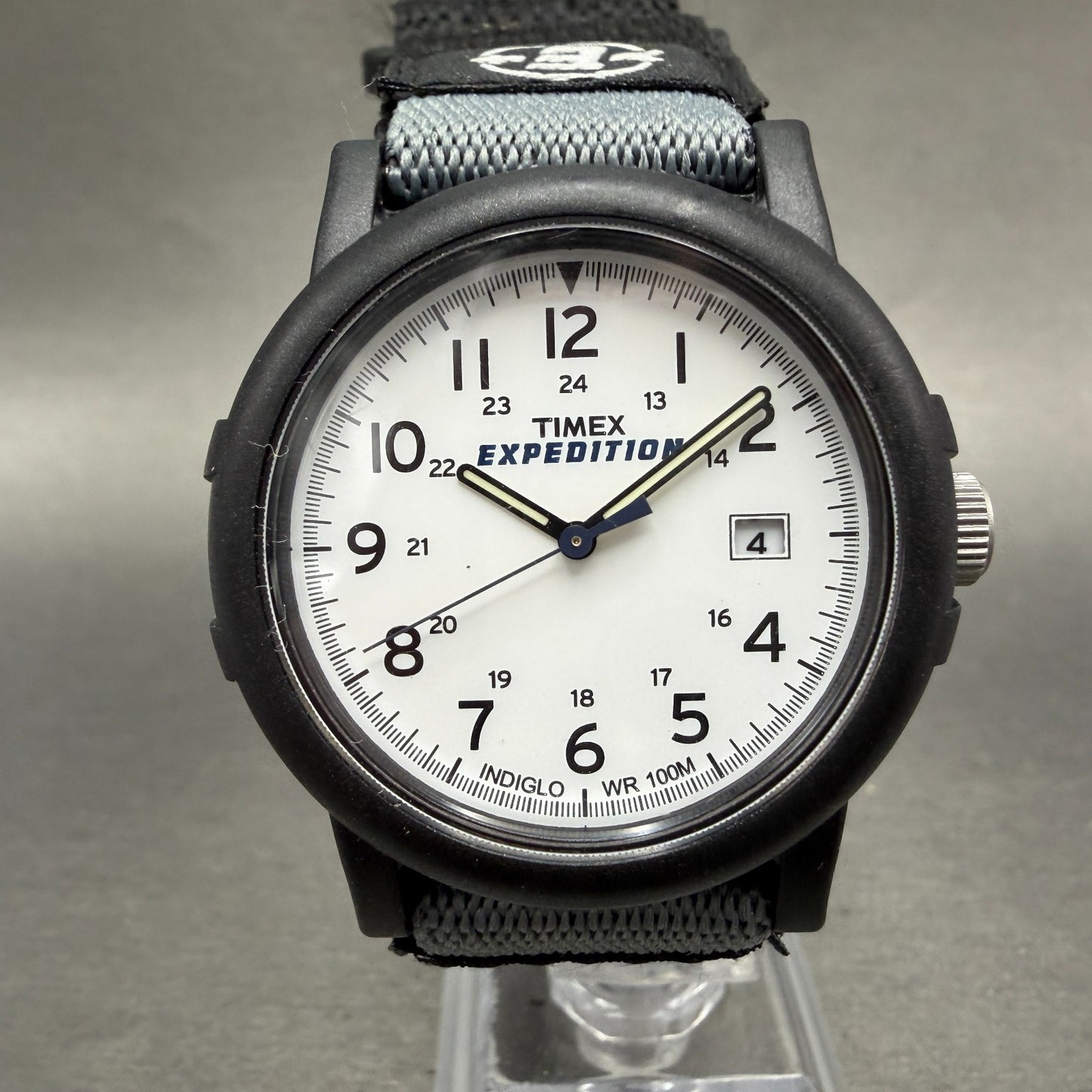 Timex Expedition Camper Watch Men 38mm White Dial Black Tone Date T49713 New Bat0