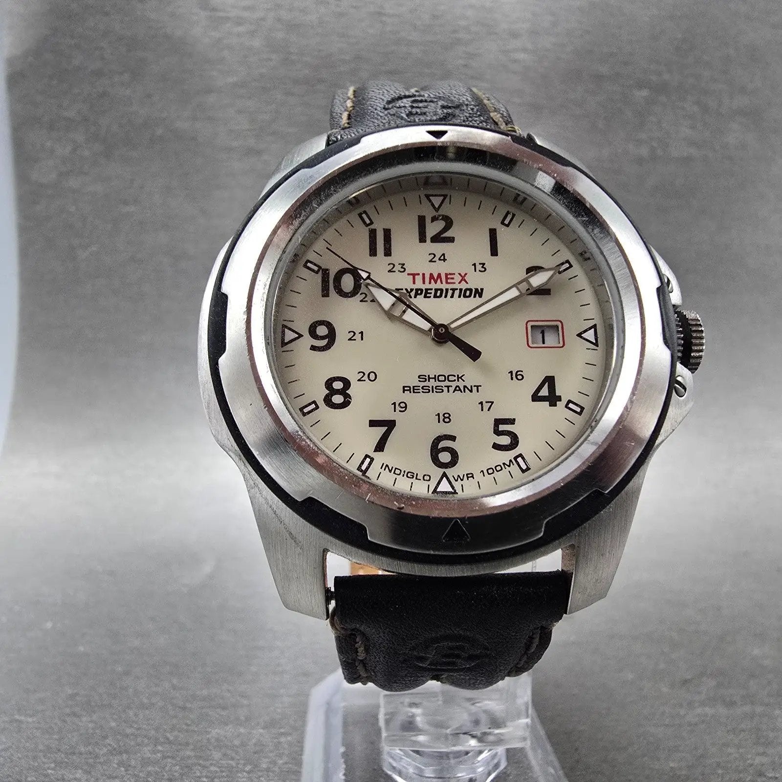 Timex Expedition Watch Men 41mm White Dial Silver Tone Date T49261 New Battery5