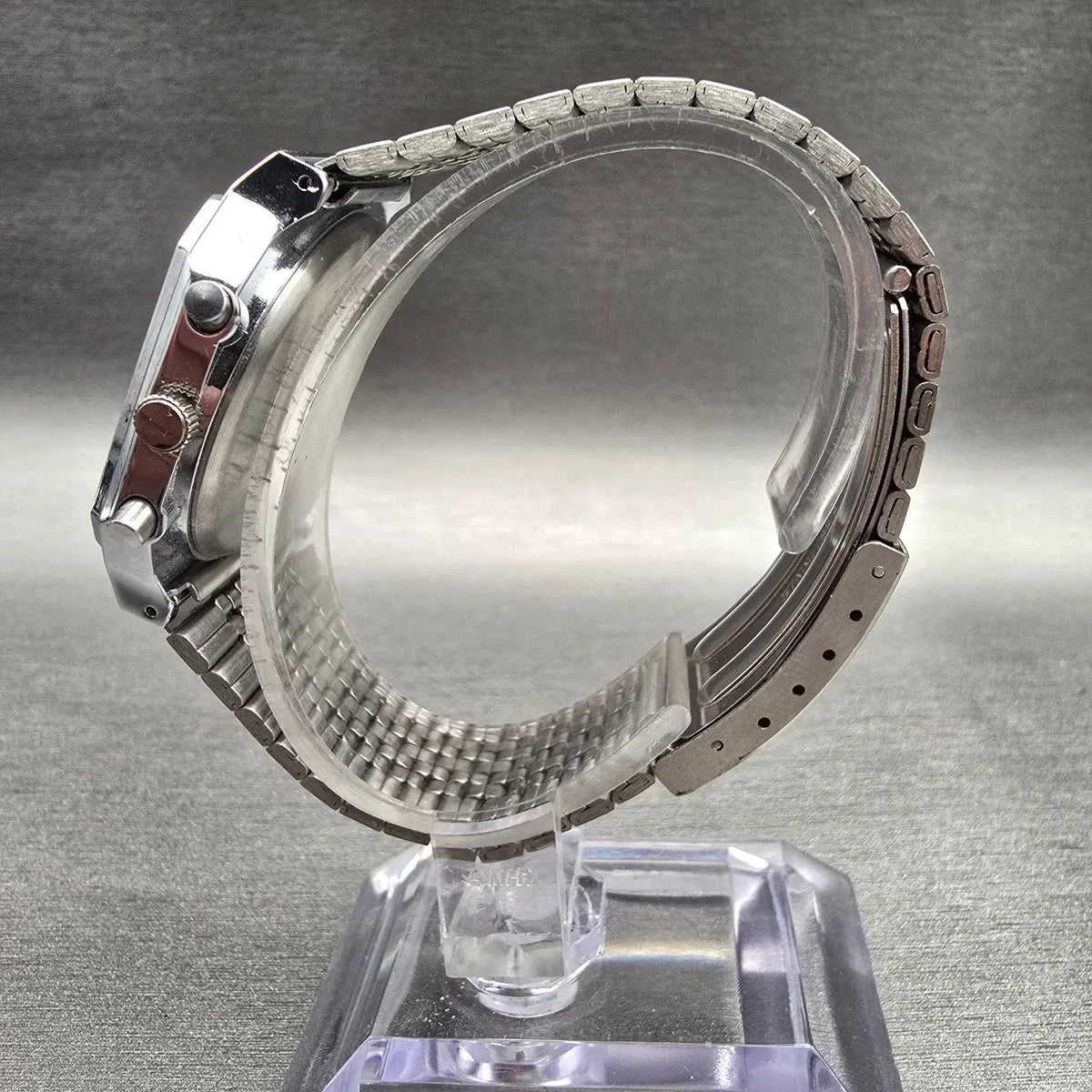 Seiko Alba Watch Men 32mm Silver Dial Silver Tone Daydate Alarm Y652-5290 NewBat6