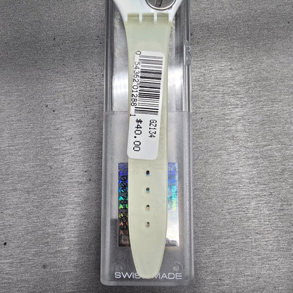 Swatch St. Moritz 1928 Watch Men 34mm Blue Dial White Case GZ134 New Battery NOS8