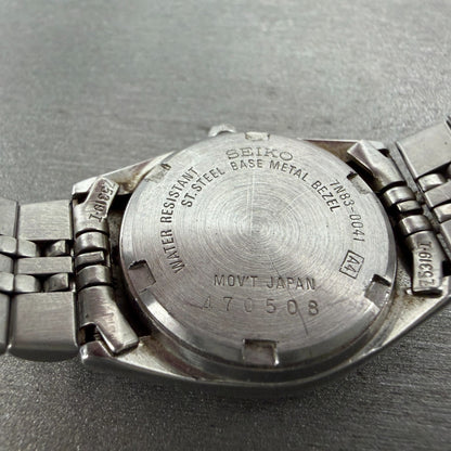 Seiko Watch Women 24mm Black Tone Silver Tone Daydate Round 7N83-0041 New Batter9