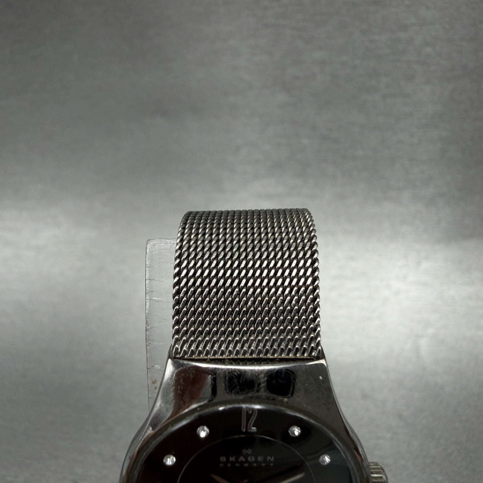Skagen Watch Women 24mm Gray Dial Titanium Round Mesh Band 233XSTTM New Battery4