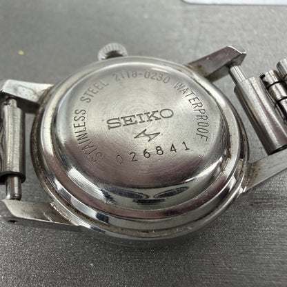 Seiko Watch Women 26mm Silver Dial Silver Tone Date 2118-0230 Manual Runs9