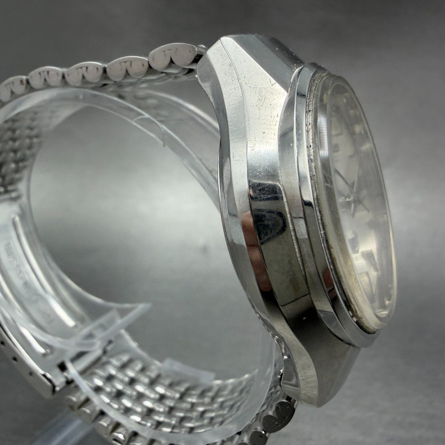 Seiko QR Watch Men 37mm Silver Dial Silver Tone Daydate 3863-7010 New Battery3