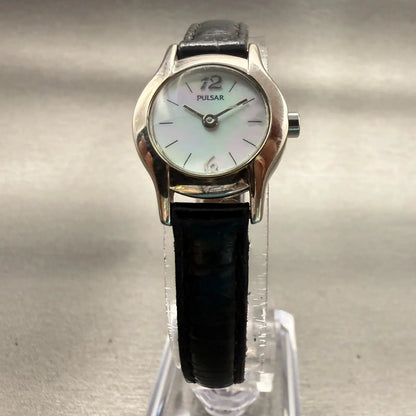 Seiko Pulsar Watch Women 21mm MOP Dial Silver Tone Round VC10-X017 New Battery5