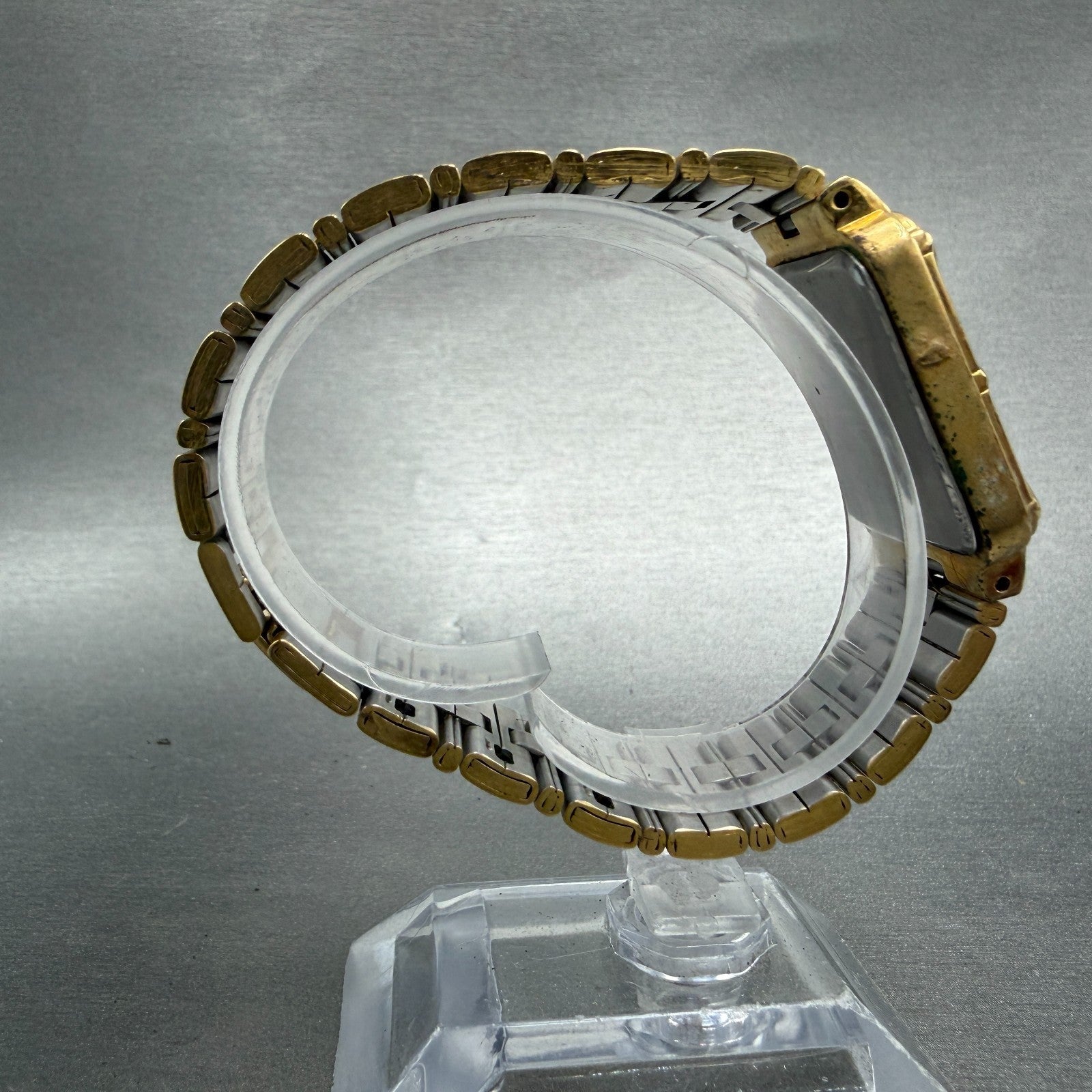 Pulsar Tank Watch Men 26mm Champagne Dial Gold Tone Date Rectangle New Battery 38