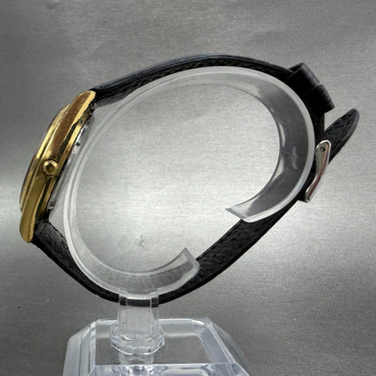 Seiko SQ Watch Men 35mm Black Dial Gold Tone Daydate Round 8223-8019 New Battery6