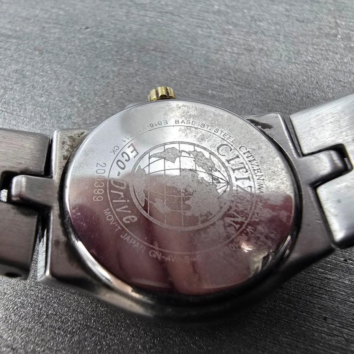 Citizen Eco-Drive Watch Women 25mm White Dial Two Tone Date Mickey Mouse Works9
