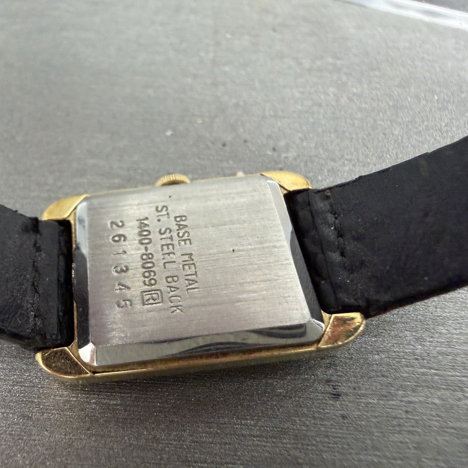 Seiko Tank Watch Women 17mm White Dial Gold Tone 14008069 New Battery VTG8
