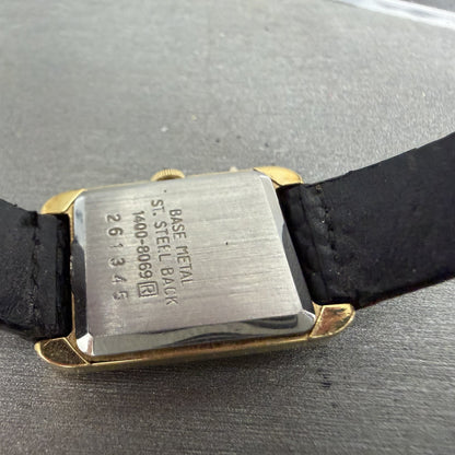 Seiko Tank Watch Women 17mm White Dial Gold Tone 14008069 New Battery VTG8