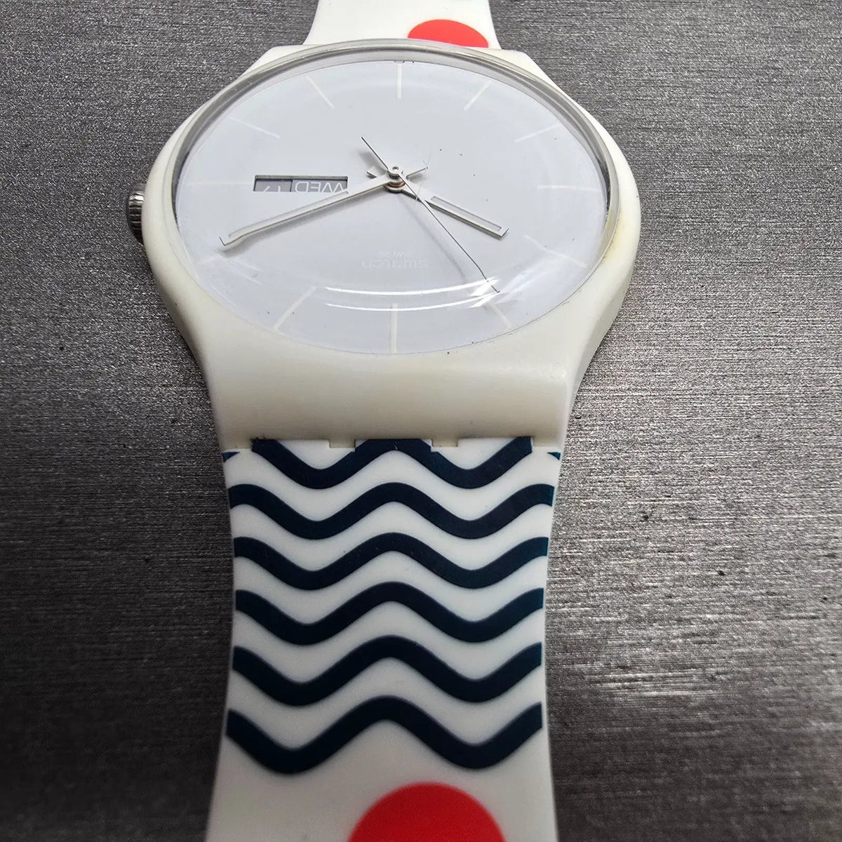 Swatch Perfect Ride Watch Men 41mm White Dial White Case SUOW701J New Battery7