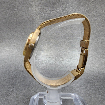 Rado Watch Women 25mm Gold Dial Gold Tone Rectangle Manual Wind Cal 612 PARTS7