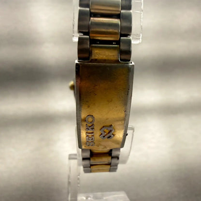 Seiko SQ Watch Women 24mm Silver Dial Two Tone Daydate Round 2626-0159 New Batt7