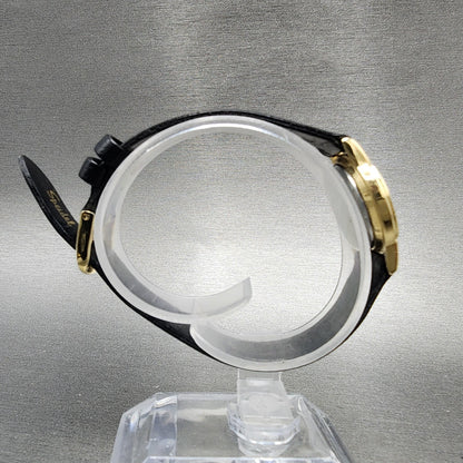 VTG Seiko Watch Women 22mm Black Dial Gold Tone Round 1N01-0A19 New Battery