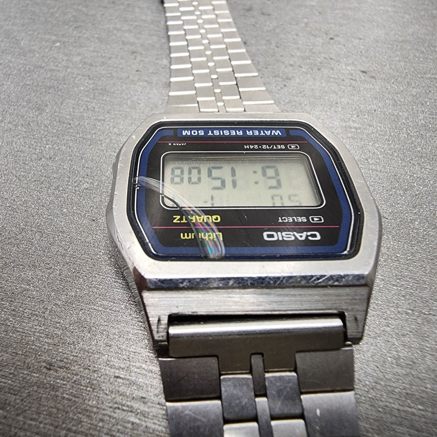 Casio W62 Watch Men 34mm Digital Silver Tone Octagon READ!! New Battery Vintage4