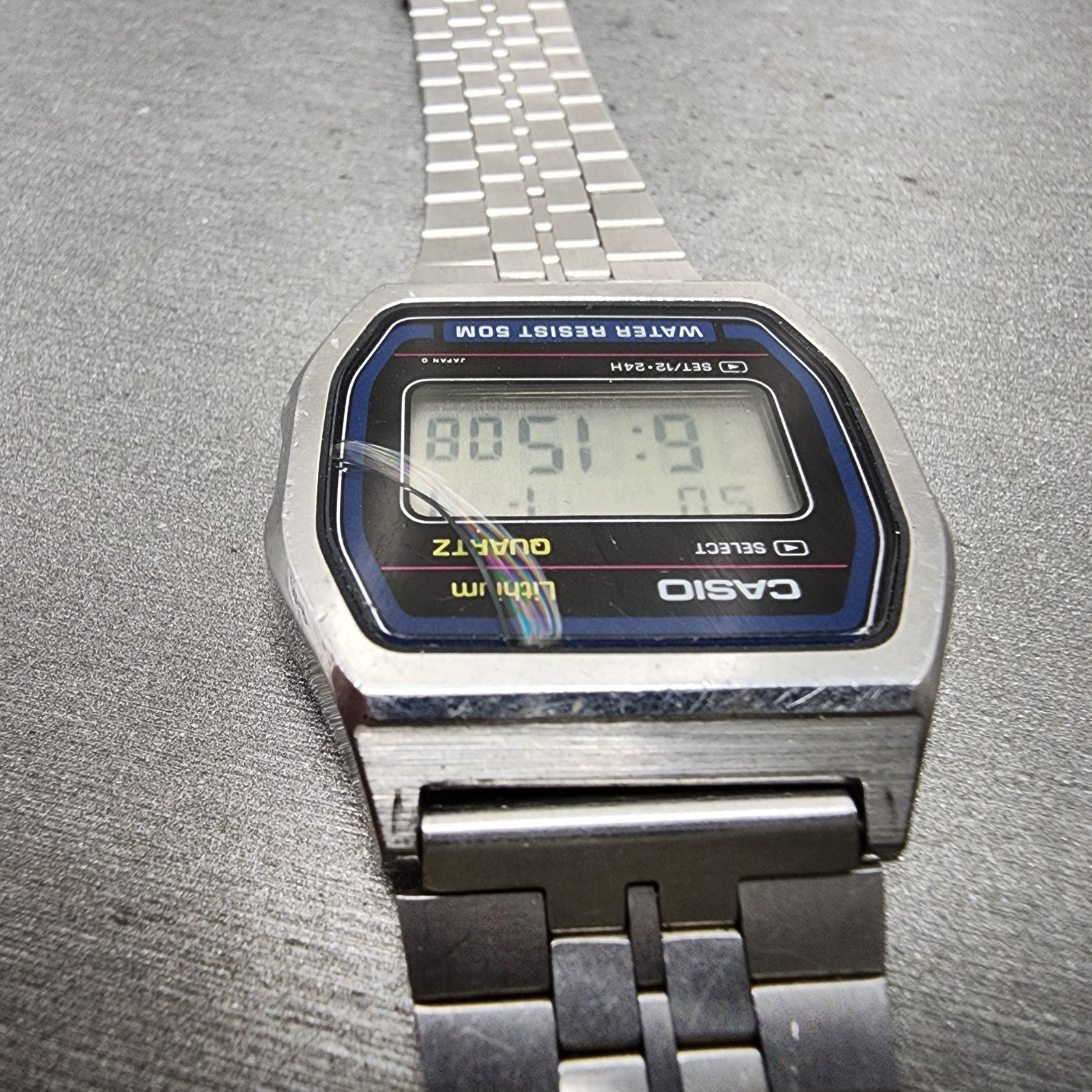 Casio W62 Watch Men 34mm Digital Silver Tone Octagon READ!! New Battery Vintage4