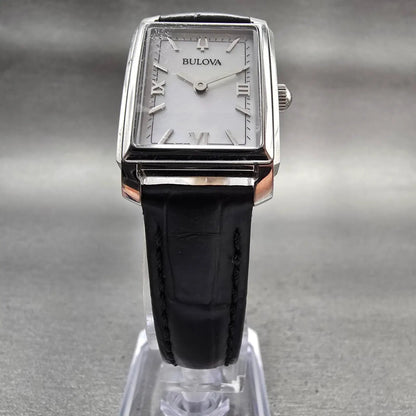 Bulova Tank Watch Women 21mm MOP Dial Silver Tone Rectangle 96L330 New Battery5