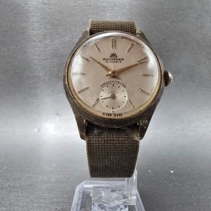 Bucherer Watch Unisex 30mmSilver Dial Gold Tone Small Seconds Manual Wind Runs5