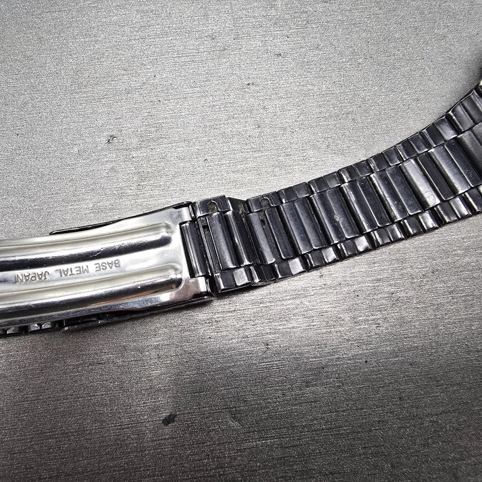 Seiko Silver Wave Watch Men 34mm Black Digital Chronograph A914-5A50 PARTS VTG14
