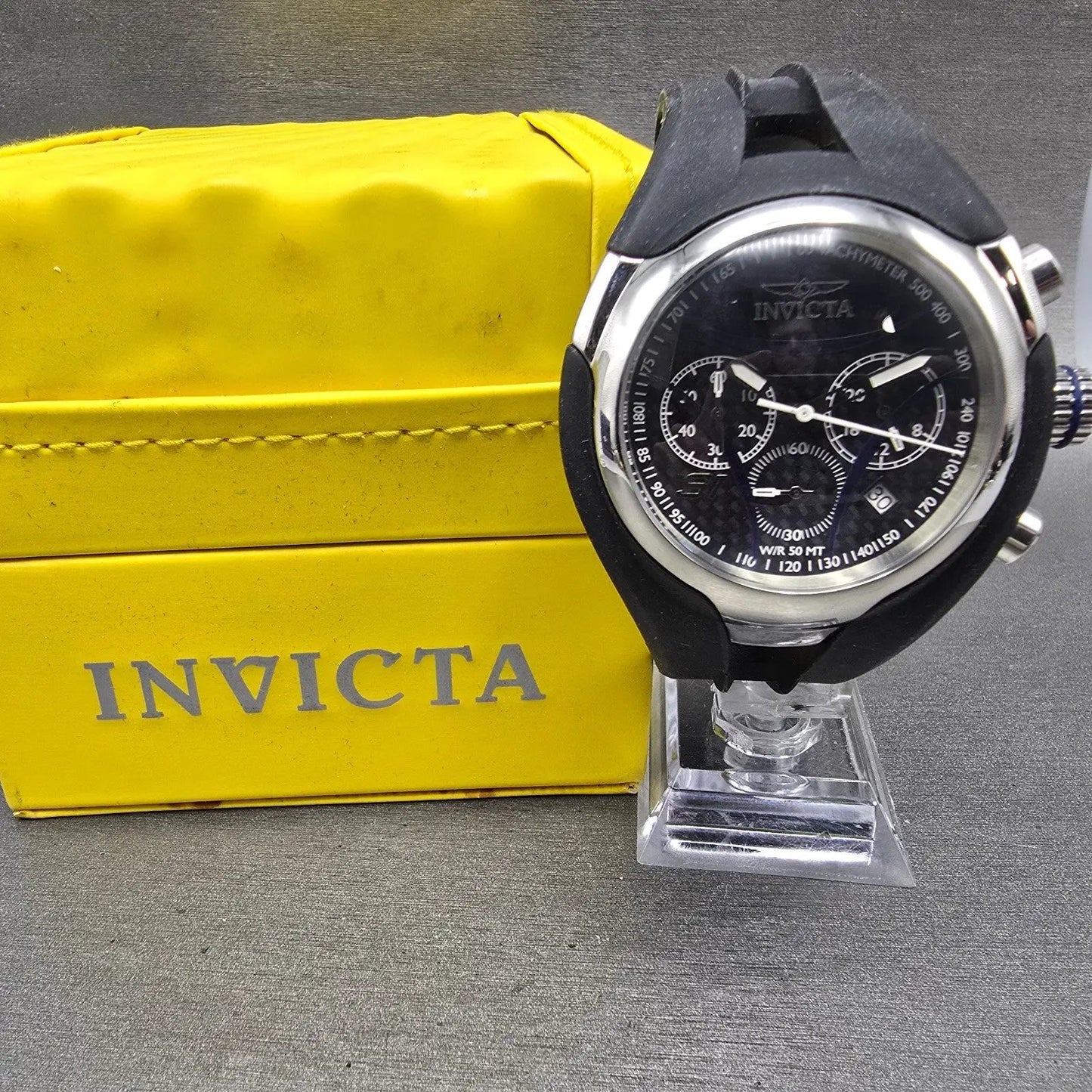 Invicta S1 Nitro Chronograph Watch Men 48mm Black Dial Black Tone 1607 New Batt0