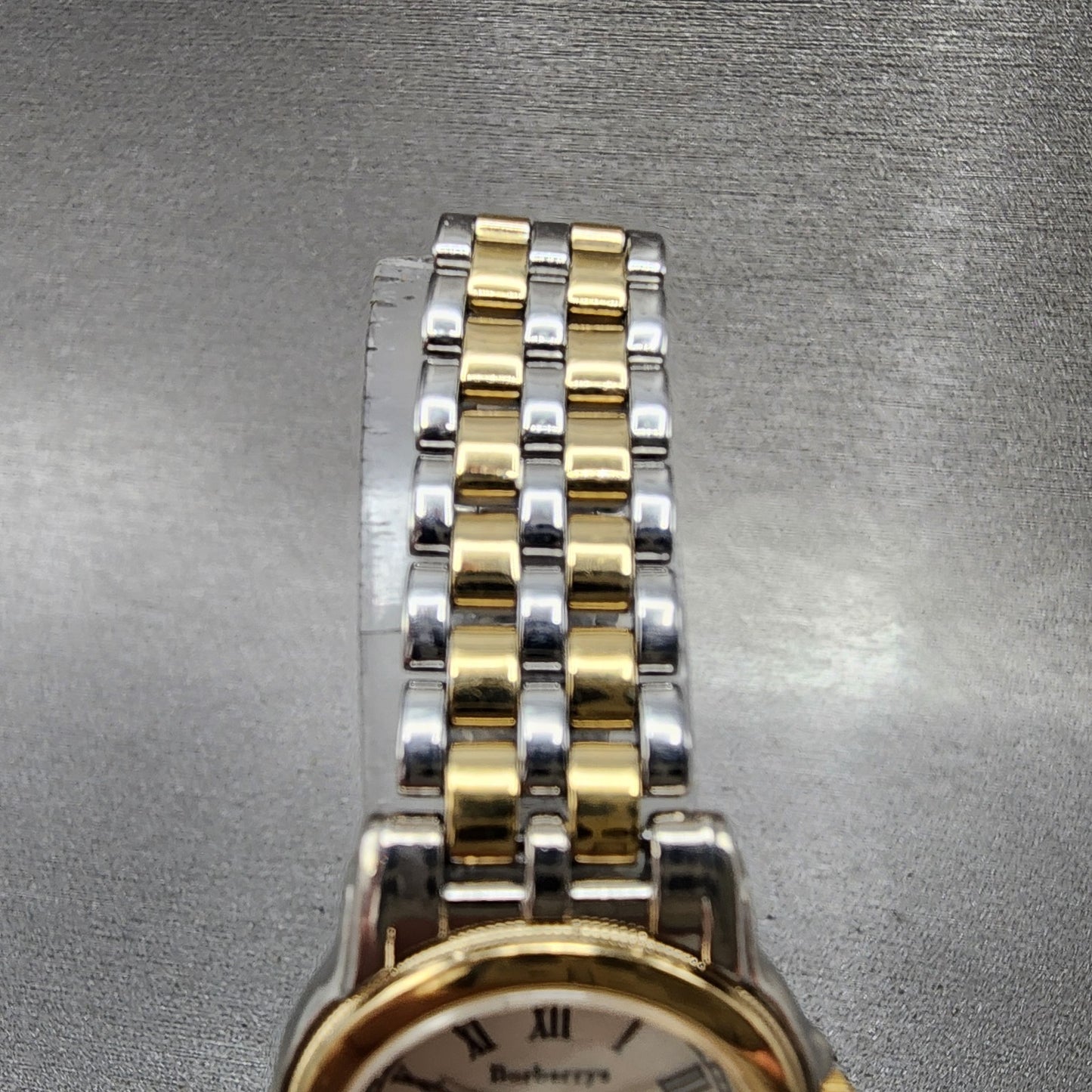 Burberry Watch Women 24mm Silver Dial Two Tone Round 6031G13435 New Battery4