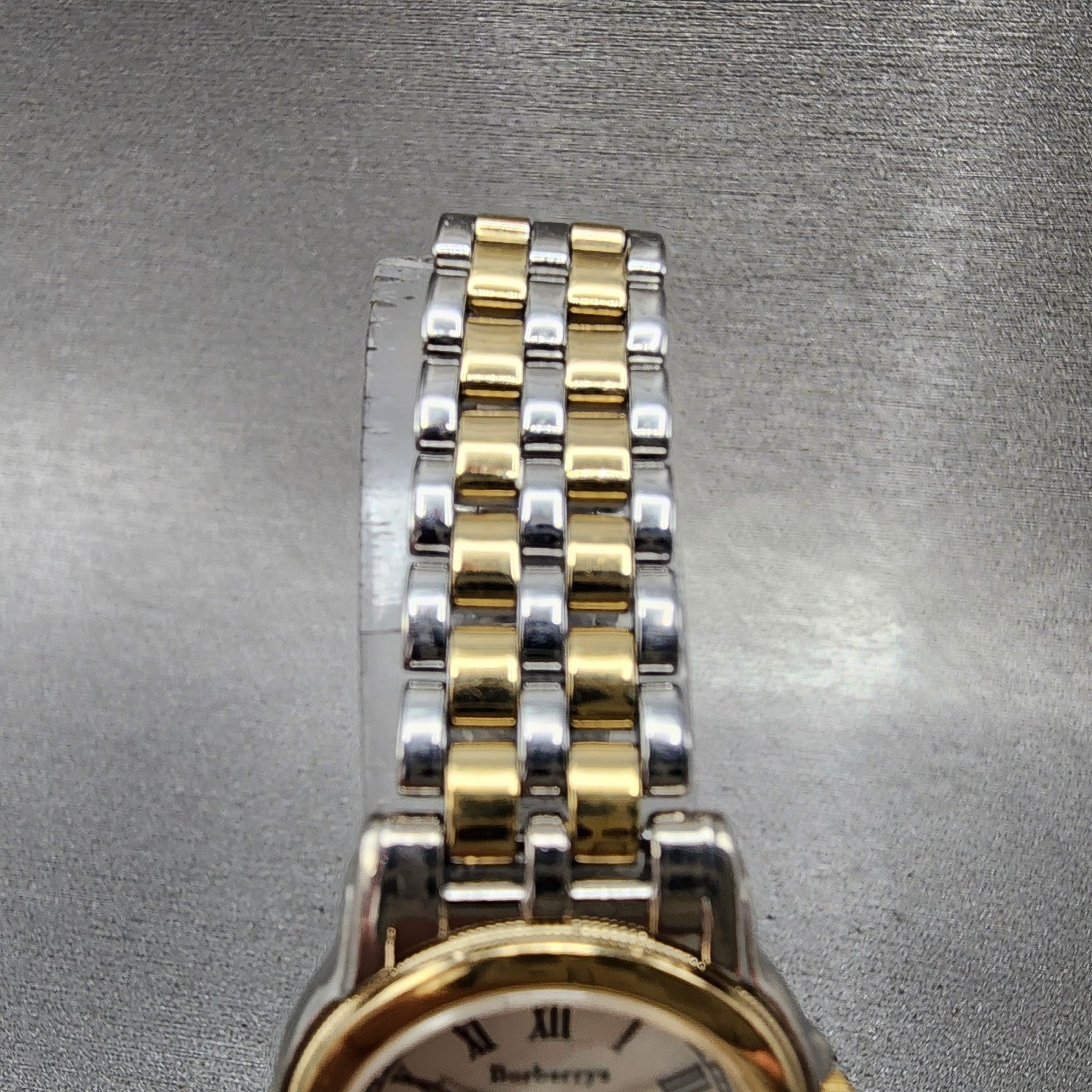 Burberry Watch Women 24mm Silver Dial Two Tone Round 6031G13435 New Battery4