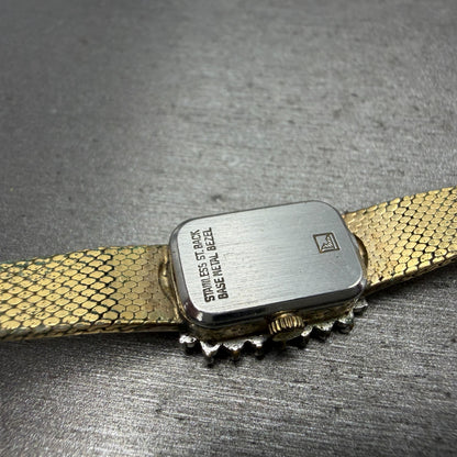 Armitron Deauville Watch Women 12mm Gold Tone Diamond Bezel BROKEN!! New Battery14