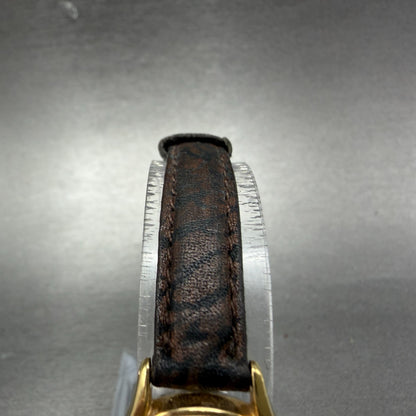 Seiko Watch Women 21mm Champagne Floral Dial Gold Tone Round 4N00-0608 New Batt4