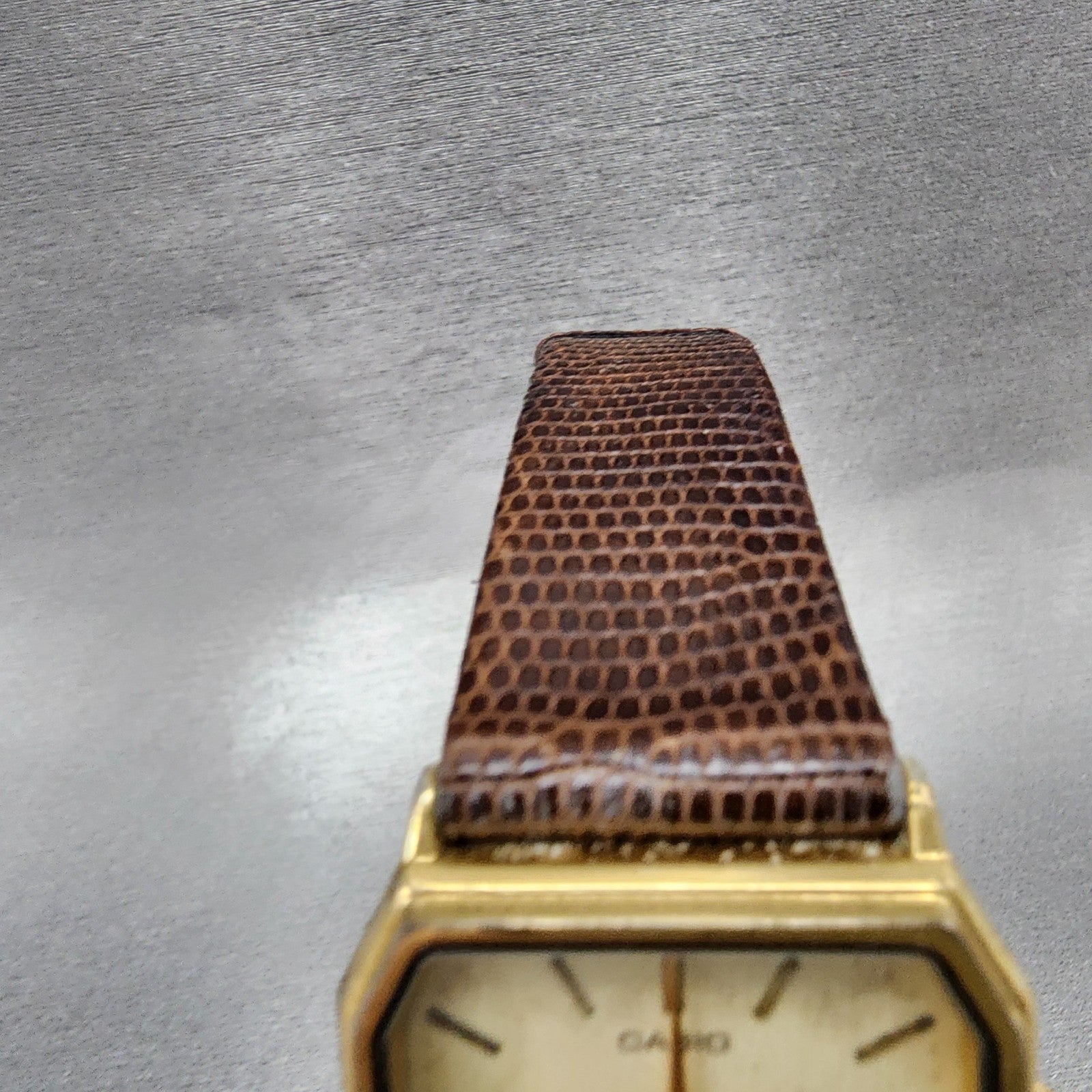 Casio AQ420 Watch Men 30mm Champagne Dial Gold Tone Alarm Chrono Ana Digi PARTS5