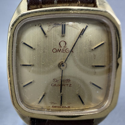 Omega De Ville Tank Watch Women 22mm Gold Dial Gold Tone Cal 1365 VTG PARTS2
