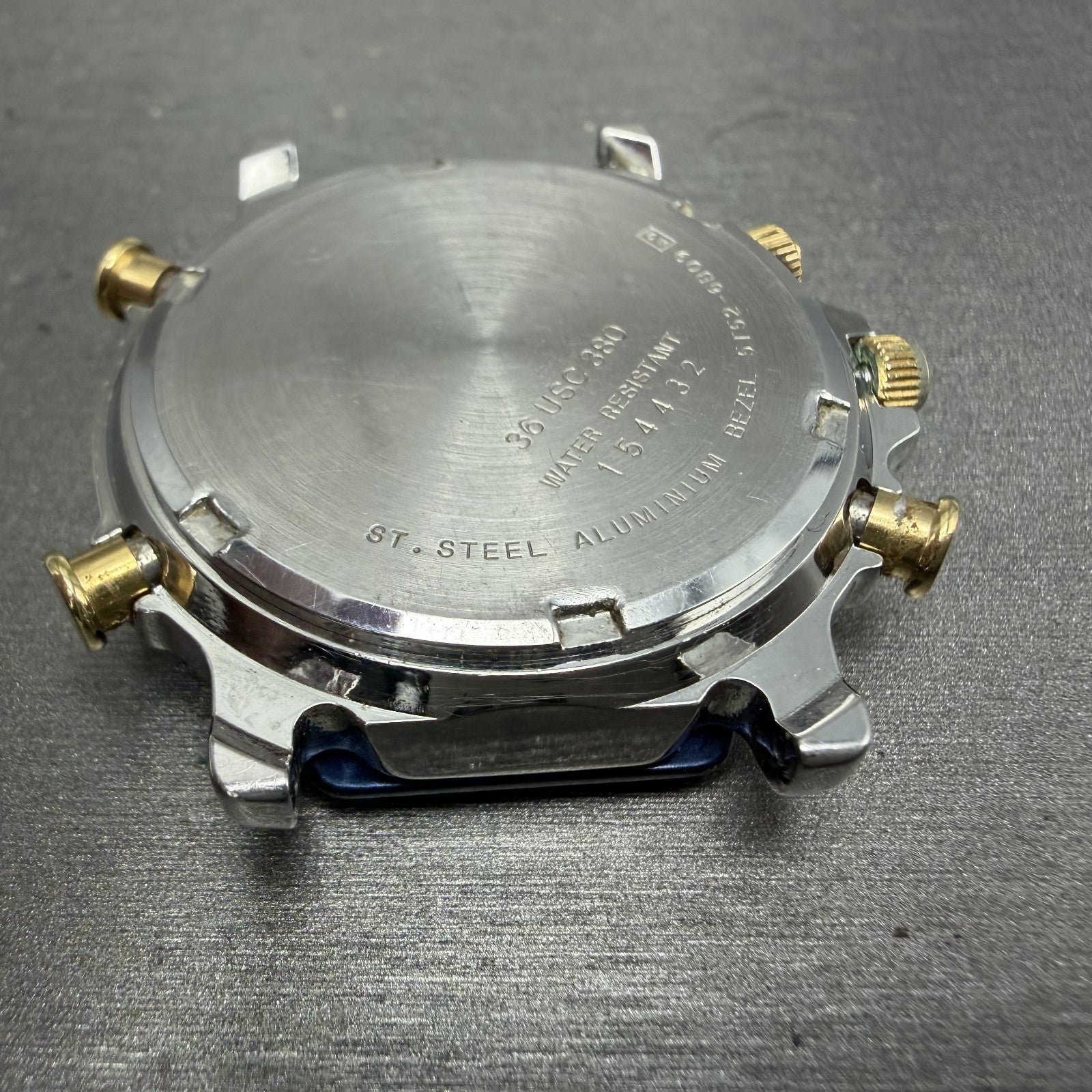 Seiko Team USA World Time Watch Men 37mm Blue Silver Tone Alarm Date PARTS9