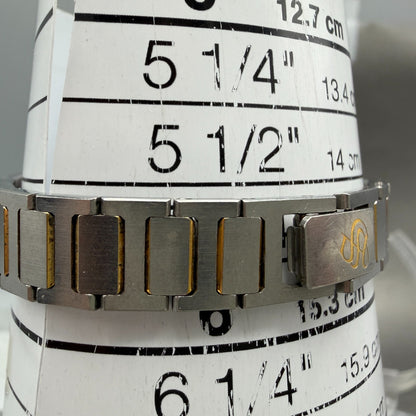 Seiko Tank Watch Women 20mm Silver Dial Two Tone Rectangle 1221-5060 New Battery10